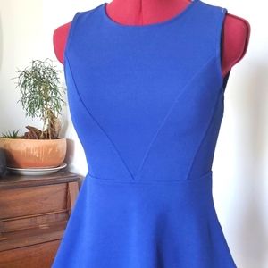 Dynamite Royal Blue Peplum Open Back Top